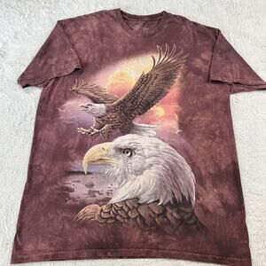 The Mountain burgundy eagle t-shirt men’s size XL Nature Art Tie-dye